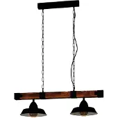 Eglo Hanglamp Oldbury, dimbaar, hout donker, Woon-/ Eetkamer, Hout, Landelijk, Hanglamp