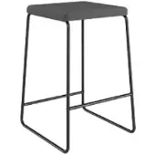 Meet by Paperflow barkruk MEDSO, afneembare stoffen bekleding, zithoogte 750 mm, tot 110 kg, polyester/staal, antraciet-matzwart, 2 stuks