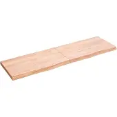 vidaXL Wandschap 140x40x(2-4)cm behandeld massief eikenhout lichtbruin