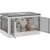 HOMCOM -Aufbewahrungsbox-Kunststoff-60L x 42B x 34Hcm-Weiß
