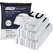 Luvego Vacuumzakken voor op Reis - Vacuumzakken voor Kleding - Roll-Up - 8 Vacuüm Handrolzakken