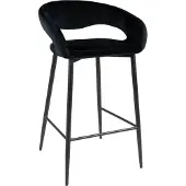 Kick Collection Kick barkruk Lenn velvet - Zwart - Velvet stof - Verkrijgbaar in diverse kleuren