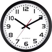 Eurotime Tijdsein gestuurde wandklok, Ø 40cm, roestvrij staal