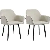 Mevsim Store Tony Eetkamerstoel - Licht Grijs- Set van 2 - Ribstof