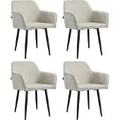 Mevsim Store Tony Eetkamerstoel - Licht Grijs - Set van 4 - Ribstof