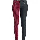 Banned Alternative - Gothic Stoffen broek - Punk Trousers - W26L32 tot W34L34 - voor Vrouwen - zwart-rood - Maat W28L32