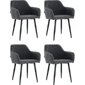 Mevsim Store Diamond Eetkamerstoel - Antraciet - Set van 4 - Boucle