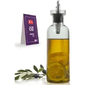 Ad hoc AdHoc AromaPour Olijfolie- en Azijnfles met Schenktuit – 500 ml – Grijs Glazen Oliedispenser met RVS Dop – Lekvrij & Precies Schenken – Design Keukenaccessoire
