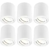 LEDVION - 6X LED Opbouwspot - Dimbaar - 5W - 2700K - Wit