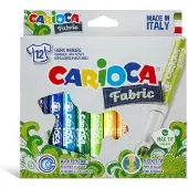 Carioca textielstift Fabric, kartonnen etui met 12 stiften