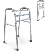 Mobiclinic Mezquita - Looprek - Inklapbaar - In Hoogte Verstelbaar - Lichtgewicht - Rollator - Aluminium - Loophulpmiddelen - Zonder wielen - Wit en grijs