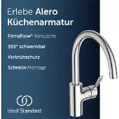 Ideal standard Alero keukenkraan, uitloophoogte 211 mm, 360° draaibaar – Chroom
