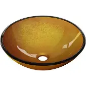 Mexen Mira glazen opbouw waskom 42 x 42 cm, goud - 24124250