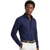Eton overhemd contemporary fit navy signature twill katoen