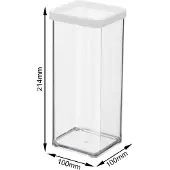 Rotho Loft Bewaardoos vierkant 1,5L wit wit Kunststof Vershouddoos