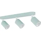 TK Lighting Plafondspot Livia, mintgroen, 52 cm, 3-lamps, metaal, GU10 dimbaar, groen, Kinderkamer, metaal, halogeen spot