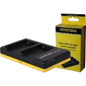 PATONA Dubbele lader NB-11L (Lader), Stroomvoorziening voor de camera, Zwart, Geel