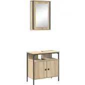 vidaXL Badkamermeubel Set 2 st Bruin 60 x 30 x 60 cm Bewerkt hout