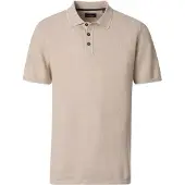 Casamoda Beige poloshirt structuur 3 knoops