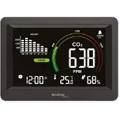 Techno Line CO2-meter - WL 1028 - 161x115x25mm - zwart - luchtkwaliteitsmeter - TL-WL1028