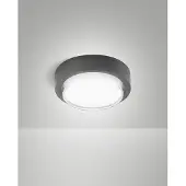 FABAS LUCE LED buiten plafondlamp Owen, donkergrijs, metaal, 23 cm, IP65 Owen, zwart, Aluminium, Modern, LED plafondlamp