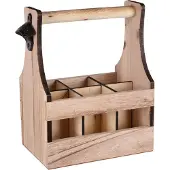 UNUS Flessendrager van hout voor 6 flessen, bierdrager met flesopener