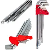 ALLBE INBUS SLEUTELS MET INBUSKOGEL 1,5-10mm 9 STUKS EXTRA LANG