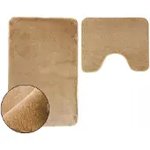 Euromat Lombok Antislip Badkamermat Set 2-delig Zacht Beig 50x80cm