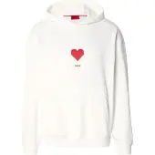 HUGO Sweatshirt 'Dalentinos' rood / zwart / wit