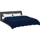 vidaXL Zomer Deken Gekwilt Donkerblauw 200 x 240 cm Microvezel
