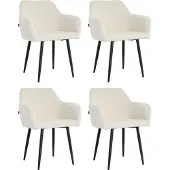 Mevsim Store Diamond Eetkamerstoel - Creme - Set van 4 - Boucle