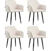 Mevsim Store Tony Eetkamerstoel - Beige - Set van 4 - Ribstof