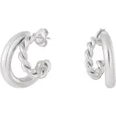 Yehwang Double trouble oorbellen - zilveren kleur