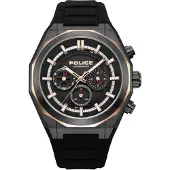 Police Analoog horloge zwart gemêleerd