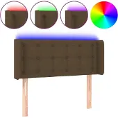 vidaXL Hoofdbord LED 83x16x78/88 cm stof donkerbruin