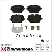 ZIMMERMANN 20707.185.2 Remblokken