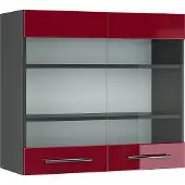 Vicco Fame-Line Glazen keukenkast – 80 cm Bordeauxrode hoogglans
