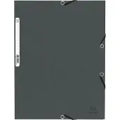 Exacompta Genuine Premium Pressboard 3-klepsmap A4 Grijs Gewafeld karton 50 Stuks