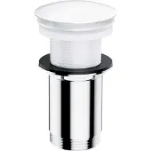 Omnires - Wastafel afvoerplug, ClickClack, wit A716BP