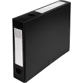 Exacompta 10x Ondoorzichtige klasseerdoose PP 7/10de Rug 60mm - A4 - Zwart - 59631E