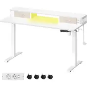 Mazazu - Bureau - Elektrisch - Hoogte Verstelbaar - Wit - 70x140