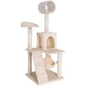 Lionto Krabpaal klimboom kattenkrabpaal kattenboom hoogte 133 cm beige