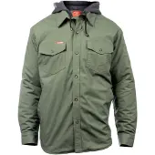 Hard Yakka quilted solid shacket military green xl
