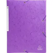 Exacompta 25x Scotten Elastomap + 3 kleppen in gewafeld glanskarton 600g/m2 - A4 - Purper - 55957E