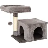 Lionto kattenkrabpaal 50 cm, compact & ruimtebesparend, donkergrijs