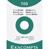 Exacompta 10x etui 100 steekkaarten bristol - gelijnd niet geperforeerd 105x148mm - Wit - 13809B