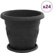 vidaXL Plantenpotten 24 st Zwart Ø 26 x 21.5 cm Kunststof