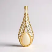 Cavill - 9 Karaats Geelgouden Hanger - Welo Opaal Peervormig 1,47 ct - Filigrain Design - Exclusieve Opaal Sieraden uit Ethiopië