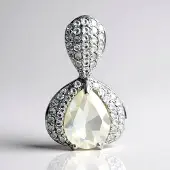 Cavill - Zilveren hanger met Orthoklaas 0.87 ct - 925 Sterling zilver - 55 fonkelende zirkonia 0.318 ct - Elegant dames sieraad druppelvorm