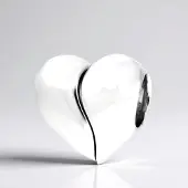 Cavill - 925 Sterling Zilveren Hart Hanger - Monosono Collection - Elegante Glanzend Gepolijste Zilveren Hanger Dames 10x9.5 mm